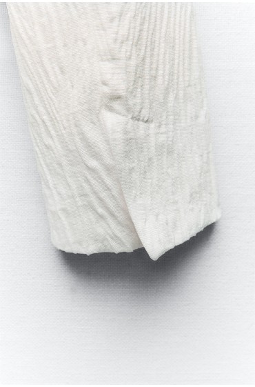 کت تک پارچه ای براق زنانه سفید صدفی زارا