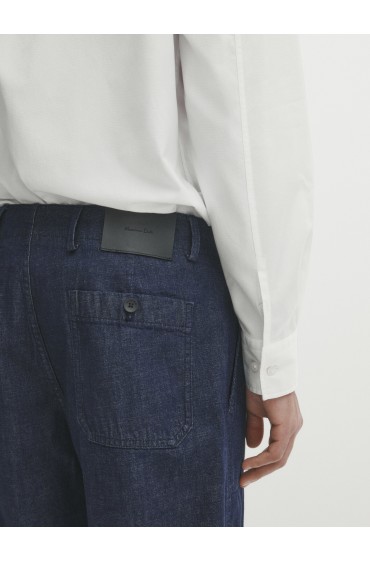 شلوار جین راحت با جیب نجار مردانه نیلی ماسیمودوتی
