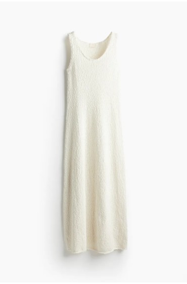 لباس شب بافتنی ترکیبی ابریشم زنانه سفید اچ اند ام