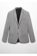 کت تک سوپر اسلیم فیت ساخته شده از پارچه کشی مردانه خاکستری منگو