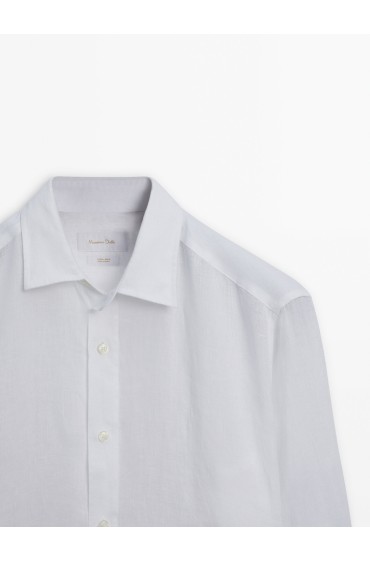 پیراهن 100% کتان ساده مردانه سفید ماسیمودوتی