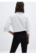 پیراهن نخی با سجاف قابل تنظیم زنانه سفید منگو