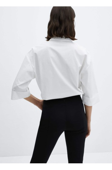 پیراهن نخی با سجاف قابل تنظیم زنانه سفید منگو