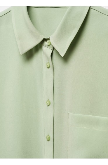 پیراهن جیبی آستین کوتاه زنانه سبز منگو