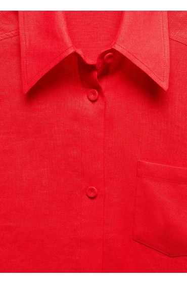 پیراهن 100% کتان زنانه قرمز مرجانی منگو