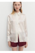 پیراهن 100% ابریشم زنانه رنگ سفید منگو