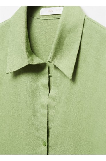 پیراهن 100% کتان زنانه سبز منگو