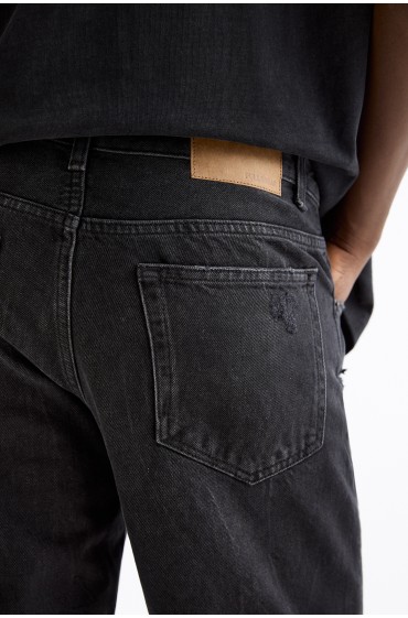 شلوار جین استاندارد زاپدار مردانه مشکی پل اند بیر