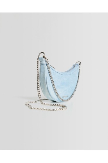 کیف دوشی جین سرهمی چند طرفه زنانه آبی کمرنگ برشکا