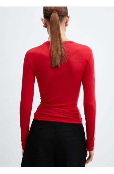تیشرت گرمکن با دامن چاپ شده زنانه قرمز منگو
