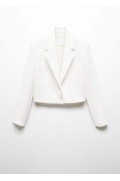 کت تک کت تک نیم تنه دکمه دار زنانه سفید منگو