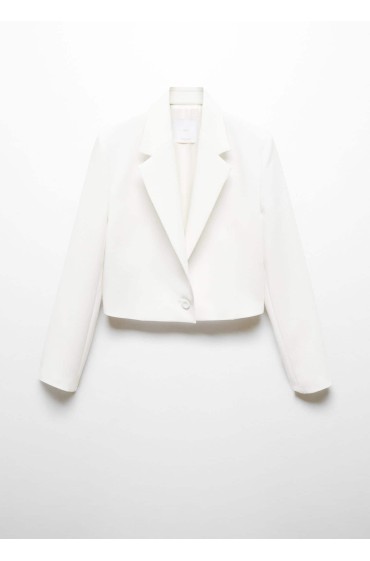 کت تک کت تک نیم تنه دکمه دار زنانه سفید منگو