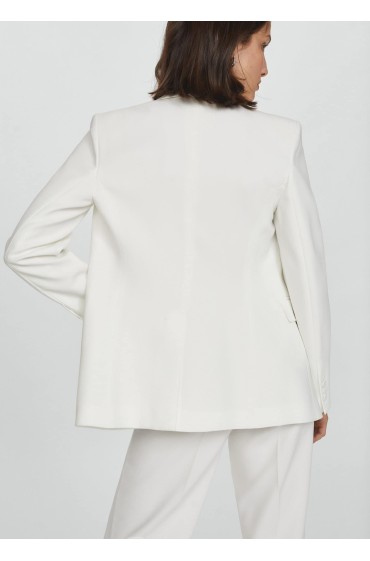 کت تک پارچه ای راسته زنانه سفید منگو