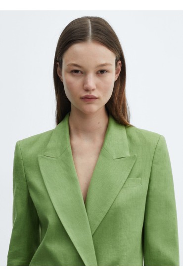 کت تک 100% پارچه کتان زنانه سبز منگو