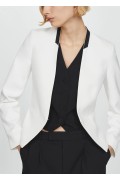 کت تک کت تک با تزئینات دورنگ زنانه سفید منگو