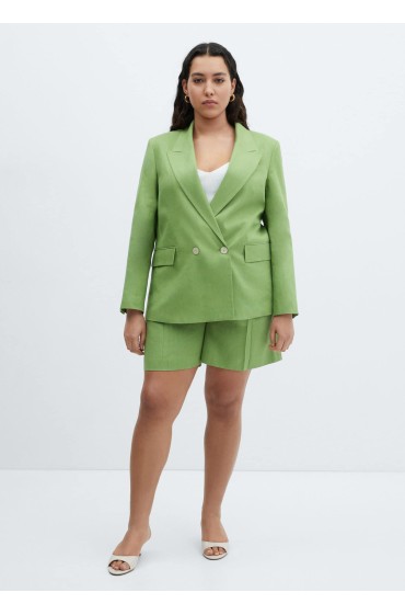 کت تک 100% پارچه کتان زنانه سبز منگو
