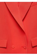 کت تک پارچه ای یقه دوبل زنانه قرمز مرجانی منگو