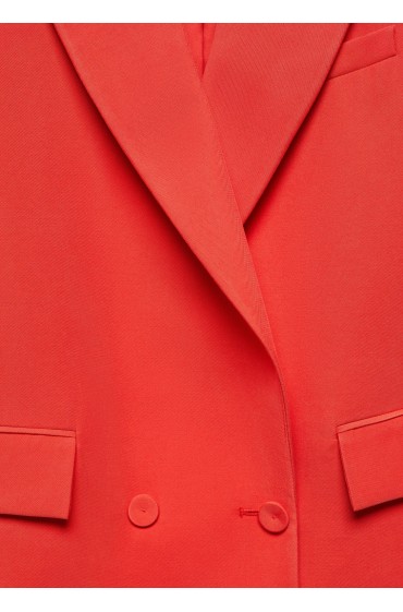 کت تک پارچه ای یقه دوبل زنانه قرمز مرجانی منگو