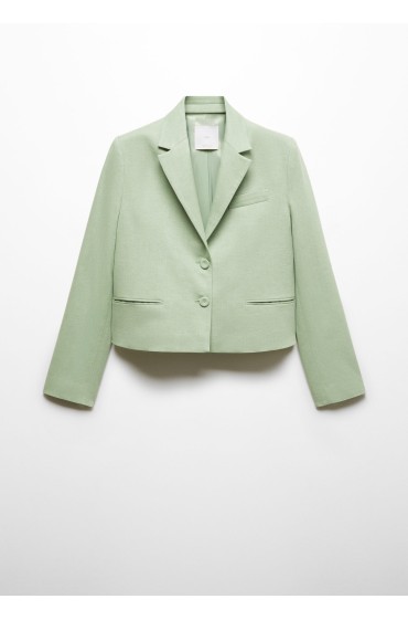 کت تک نیم تنه دکمه دار زنانه سبز پاستلی منگو