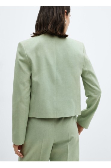 کت تک نیم تنه دکمه دار زنانه سبز پاستلی منگو