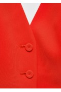 کت تک رکابی رسمی دکمه دار زنانه قرمز مرجانی منگو