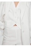 کت تک رکابی رسمی دکمه دار زنانه سفید منگو