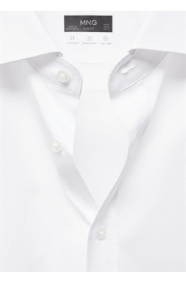 پیراهن نخی Coolmax® مردانه سفید منگو