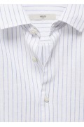 پیراهن کتان راه راه ساده مردانه سفید منگو