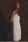 لباس شب کوتاه پوپلین دوزی شده زنانه سفید زارا