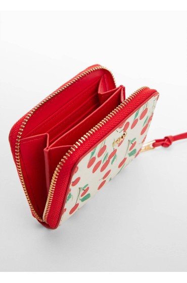 کیف پول با طرح گیلاس زنانه قرمز منگو