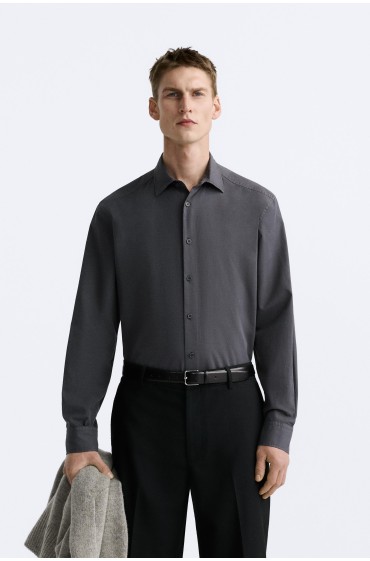 پیراهن با طرح های محو شده مردانه خاکستری  زارا