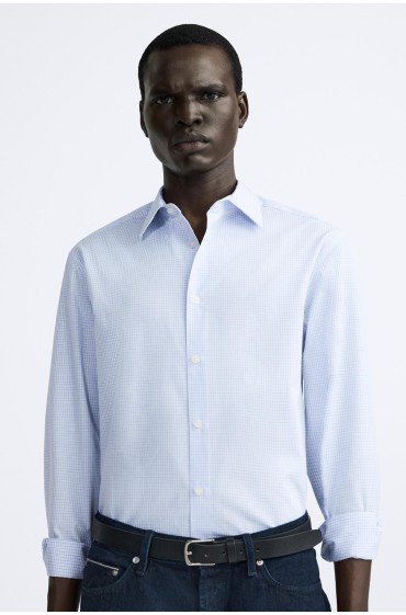 پیراهن راه راه مردانه سفید صدفی  زارا