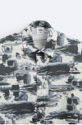 پیراهن چاپی با لمیتد ادیشن مردانه مشکی سفید  زارا