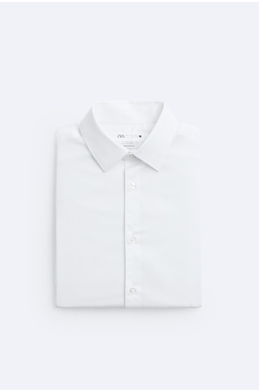 پیراهن پارچه ای بافتنی مردانه سفید  زارا