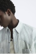پیراهن جین مردانه راه راه  زارا