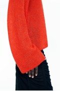 کت تک ترکیبی باریک موهیر زنانه نارنجی اچ اند ام