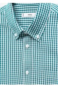 پیراهن آستین کوتاه طرح دار 100% نخی مردانه سبز منگو