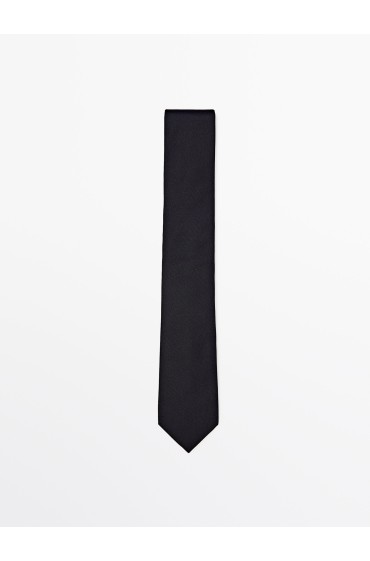 کراوات جناغی ترکیبی از کتان و ابریشم مردانه آبی ماسیمودوتی