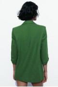 کت تک (بلیزر) کتان بلند آستین زنانه سبز زارا