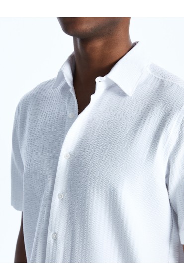 پیراهن آستین کوتاه مردانه ساده مردانه بوکس سفید  ال سی وایکیکی
