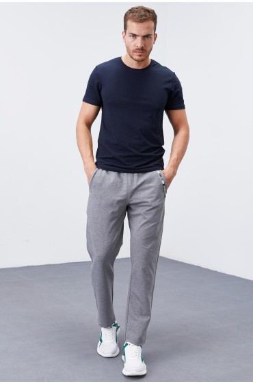 جیب زیپی ملانژ خاکستری با جزئیات استاندارد زیر لباس شب ورزشی مردانه پای کلاسیک - 84681 مردانه ملانژ خاکستری  ال سی وایکیکی