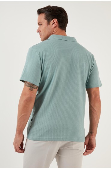 پیراهن آستین کوتاه نخی معمولی 5902640 مردانه سبز  ال سی وایکیکی
