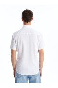 پیراهن مردانه آستین کوتاه پوپلین ساده مردانه بوکس سفید  ال سی وایکیکی