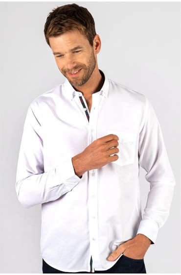 پیراهن سفید مردانه ساده آکسفورد از جنس آکسفورد کتان فیت کلاسیک مردانه سفید  ال سی وایکیکی