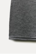 تیشرت ساده آستین کوتاه پشمی و ابریشم ترکیبی زنانه خاکستری زارا