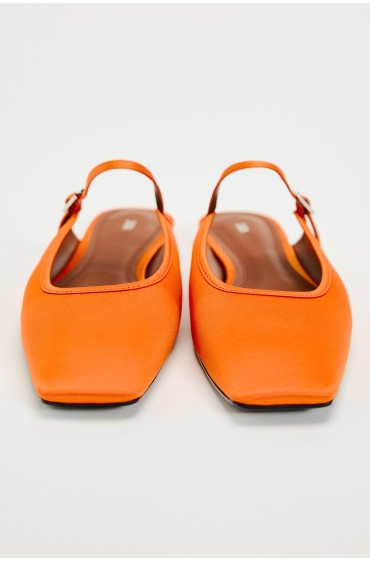 کفش تخت باله پشت باز زنانه نارنجی زارا