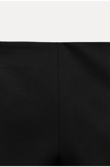 شلوارک فاق بلند پارچه ای بغل زیپ زنانه مشکی زارا