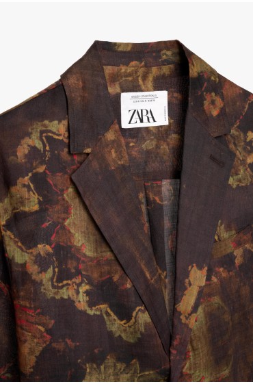 کت تک چاپ گل - لمیتد ادیشن مردانه طرح گرافیکی  زارا