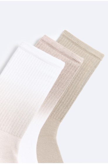 3-بسته جوراب دورنگ مردانه رنگ بژ  زارا