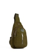 کوله پشتی و کیف سینه سه محفظه پارچه ای زنانه با جزئیات متنی (20626) مردانه خاکی  ال سی وایکیکی